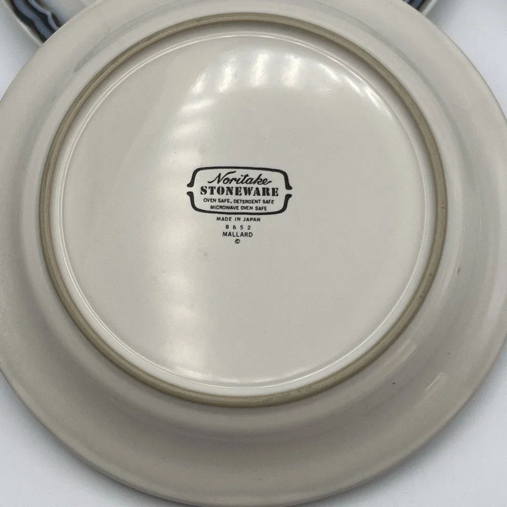 4‎ Vtg Noritake Mallard Stoneware Salad Plates 8652 Japan Duck Waterfowl - 8.25